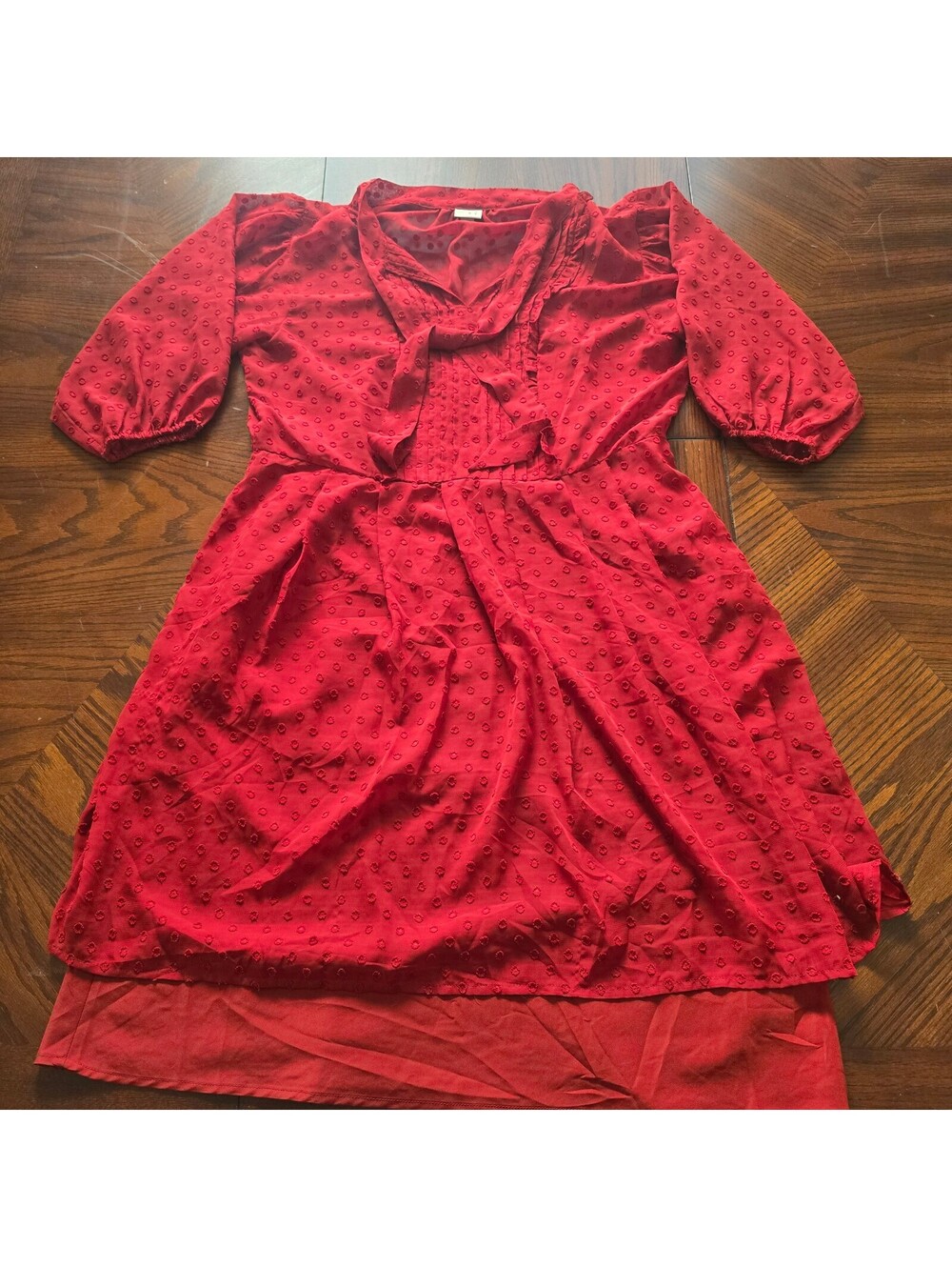 A New Day Red Eyelet Dress